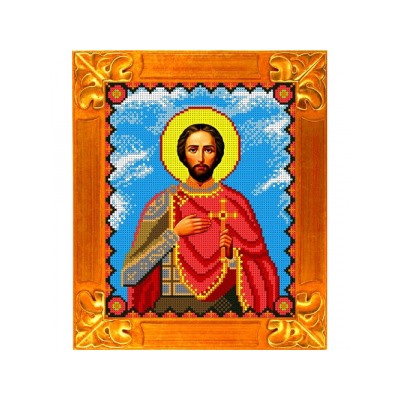 Ткань-схема для вышивания бисером "Святой Александр Невский" А4 (кби 4037)
