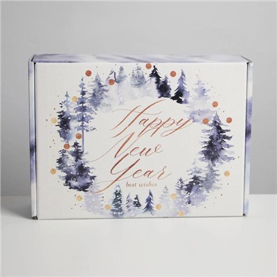 Коробка складная «Happy New Year», 30,7 × 22 × 9,5 см