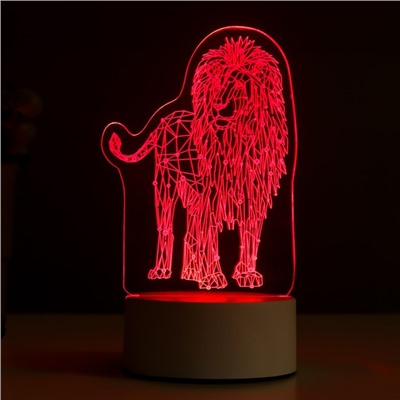 Светильник "Лев" LED RGB от сети 9,5х13х18,9 см