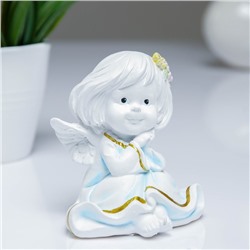Фигура "Ангел с двумя цветочками в волосах" 7х8х9см