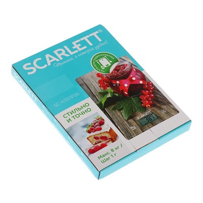 Весы электронные кухонные Scarlett SC-KS57P36, 8 кг, рисунок