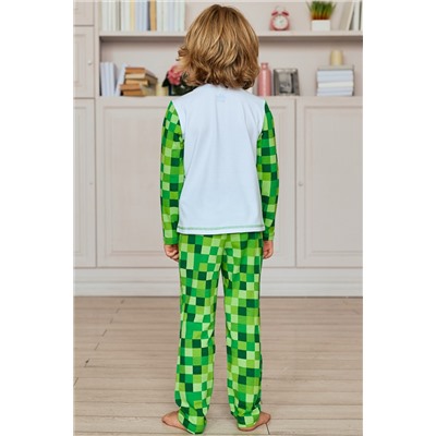 Детская пижама с брюками Juno AW20BJ605 Sleepwear белый/зеленый
