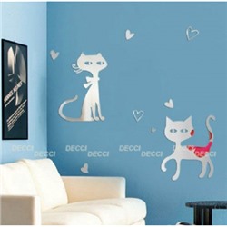 Наклейка на стену зеркальная Грациозные кошки