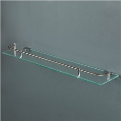 Полка для ванной комнаты, 49,5×11×3,5 см, металл, стекло