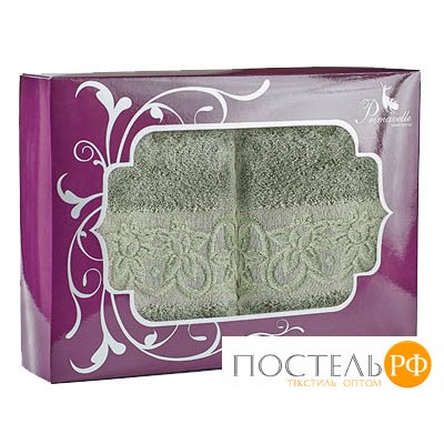 42850509-D20 Набор из 2-х полотенец Deni 50х90+50х90 в подарочной упаковке зеленый чай