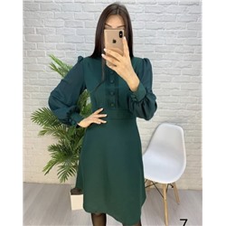 Платье барби рукава турецкий шифон зеленое O114
