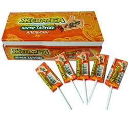 Жевательная конфета "Жевамба SUPER TATTOO" апельсин*10 гр.