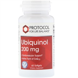 Protocol for Life Balance, Убихинол, 200 мг, 60 мягких таблеток