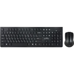 Комплект клавиатура и мышь Oklick 250M, беспроводной, мембранный, 1000 dpi , USB, черный