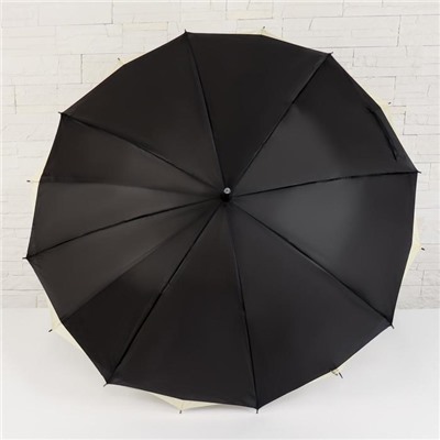 Зонт - трость полуавтоматический «Однотонный», двухслойный, 16 спиц, R = 52 см, цвет МИКС
