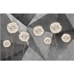3D Фотообои «Кованые цветы на граните»