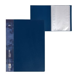 Папка 30 прозр вкладышей А4 15 мм, 600 мкм Сalligrata", карман на корешке, синий