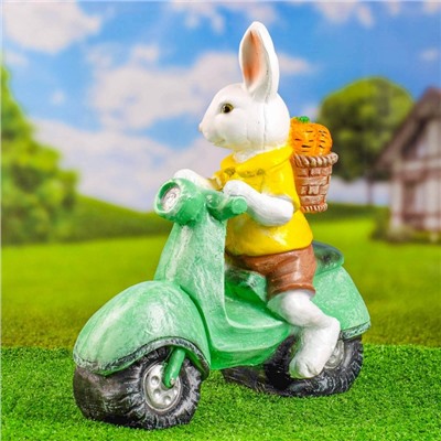Садовая фигура "Заяц на мотоцикле" 46х43см
