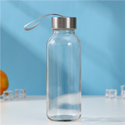 Бутылка для воды стеклянная «Идея», 300 мл, h=17,5 см, рисунок МИКС