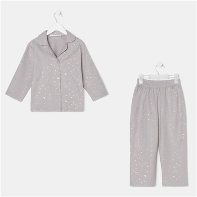 Пижама детская (рубашка, брюки) KAFTAN "Звездочки", р. 98-104, серый