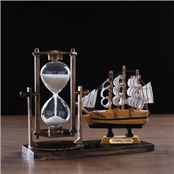 Песочные часы "Фрегат", сувенирные, 15.5 х 6.5 х 12.5 см, микс