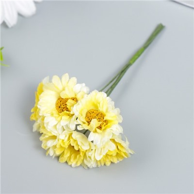 Цветы для декорирования "Хризантемы солнечные" 1 букет=6 цветов 10 см