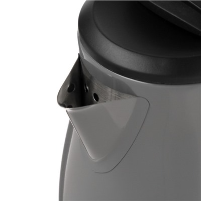 Чайник электрический "Матрёна" MA-003, металл, 1.7 л, 1500 Вт, серый с рисунком "Хохлома"