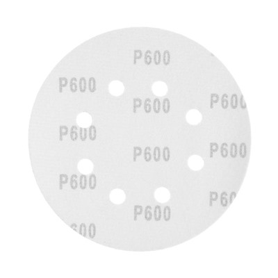 Круг абразивный шлифовальный под "липучку" ТУНДРА, перфорированный, 150 мм, Р600, 5 шт.