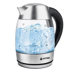 Чайник электрический Vitek 7047 TR , 2200 Вт, 1.8 л, подсветка, серебристый
