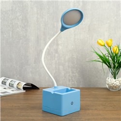 Лампа настольная сенсорная 85303/1 18хLED 3Вт диммер USB AKB синий 10х10,5х43 см