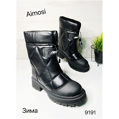 Зимние ботинки с натуральным мехом 9191 черные