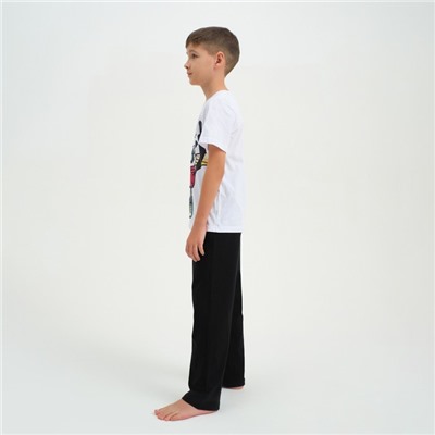 Комплект для мальчика (футболка, брюки) KAFTAN "Hype", рост 146-152, цвет белый/чёрный