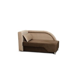Малый диван «Кенгуру 5», боковая еврокнижка, левый, велюр, цвет коричневый / бежевый