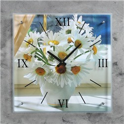Часы настенные, серия: Цветы, "Ромашки", 50х50  см, микс