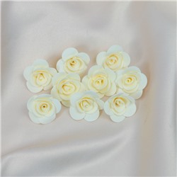 Набор цветов для  декора "Роза", из фоамирана, D= 3 см, 10 шт, бежевый