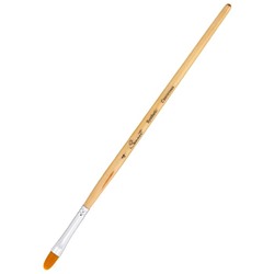 Кисть Синтетика Овальная ЗХК Сонет № 4 (6.5мм), короткая ручка с покрытием лака