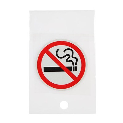 Наклейка на авто, светоотражающая 5 х 5 см, "Не курить"