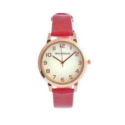 Часы наручные женские "Бернини", d=3.6 см, красный микс