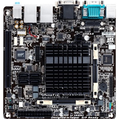 Материнская плата Gigabyte GA-N3160N-D3V 2xDDR3 mini-ITX AC`97 8ch(7.1) 2xGgE+VGA+DVI