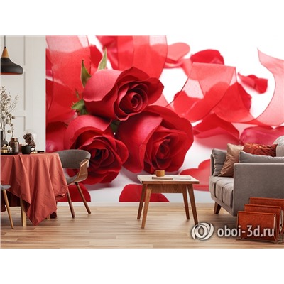 3D Фотообои «Композиция с алыми розами»