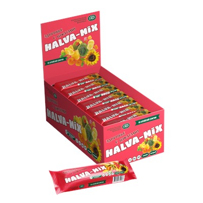 Батончик подсолнечный  Halva-Mix  с цукатами в глазури 60 г