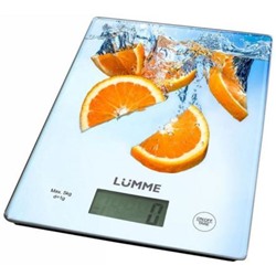 Весы кухонные Lumme  LU-1340, электронные, до 5 кг, апельсиновый фреш