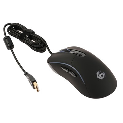 Мышь Gembird MG-750, игровая, проводная, оптическая, 4000dpi, подсветка, USB, черная