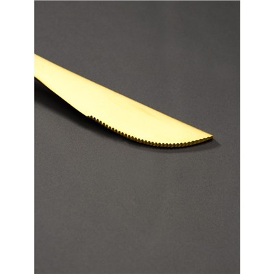 Нож столовый Magistro «Фолк», h=22 см, цвет золотой