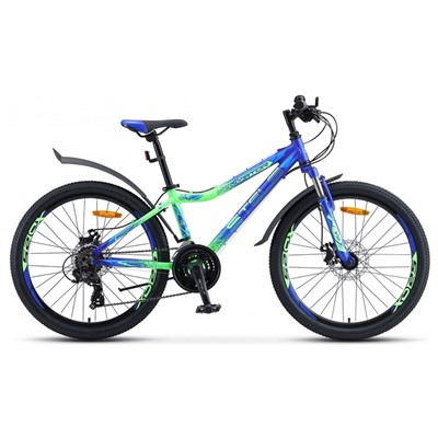 Велосипед 24" Stels Navigator-450 MD, V030, цвет синий/неоновый/зелёный, размер рамы 13"