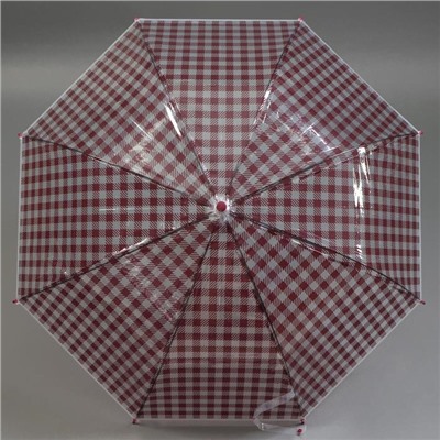 Зонт - трость полуавтоматический «Клетка», 8 спиц, R = 45 см, цвет МИКС