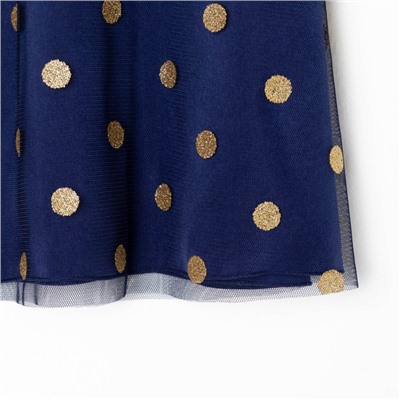 Платье детское нарядное KAFTAN горошек, рост 86-92, синий