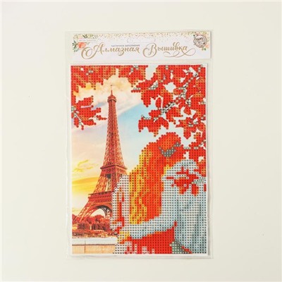 Алмазная вышивка с частичным заполнением «Париж» 15×21 см, холст