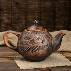Чайник для заварки "Узор", красная глина