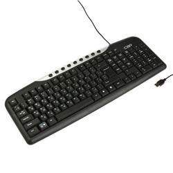 Клавиатура CBR KB 300M, проводная, мембранная, переключение языка 1 кнопкой, USB, черная