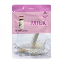 FarmStay Visible Difference Milk Mask Pack Тканевая маска для ухода за кожей лица с молочными протеинами
