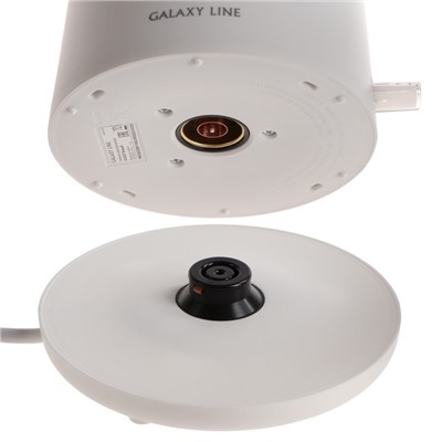 Чайник электрический Galaxy GL 0327, пластик, колба металл, 1.5 л, 1800 Вт, белый