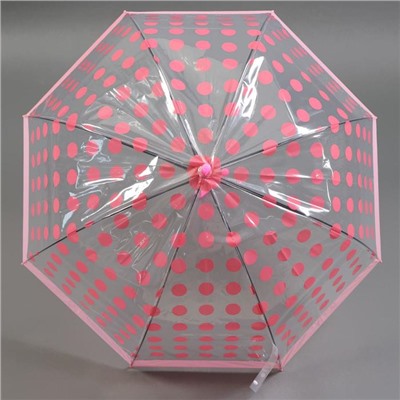 Зонт - трость полуавтоматический «Горох», 8 спиц, R = 41 см, цвет МИКС