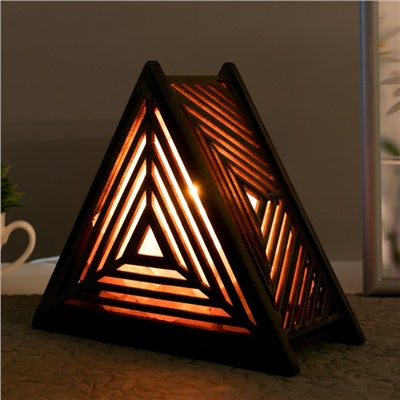 Соляной светильник с диммером "Пирамида" Е14  15Вт  1,5кг гимал.соль 17х19х7см