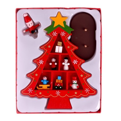 Новогодний сувенир «Ёлка с ячейками под подарки» 14.5 × 19.5 см, красная